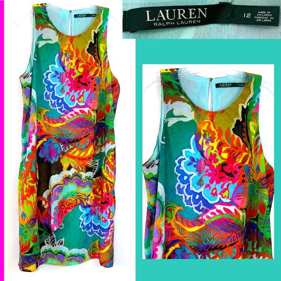 Lauren Ralph Lauren Dresses & Skirts - Lauren Ralph Lauren Women's Tropical Floral Shift Sleevless Dress Sz 12